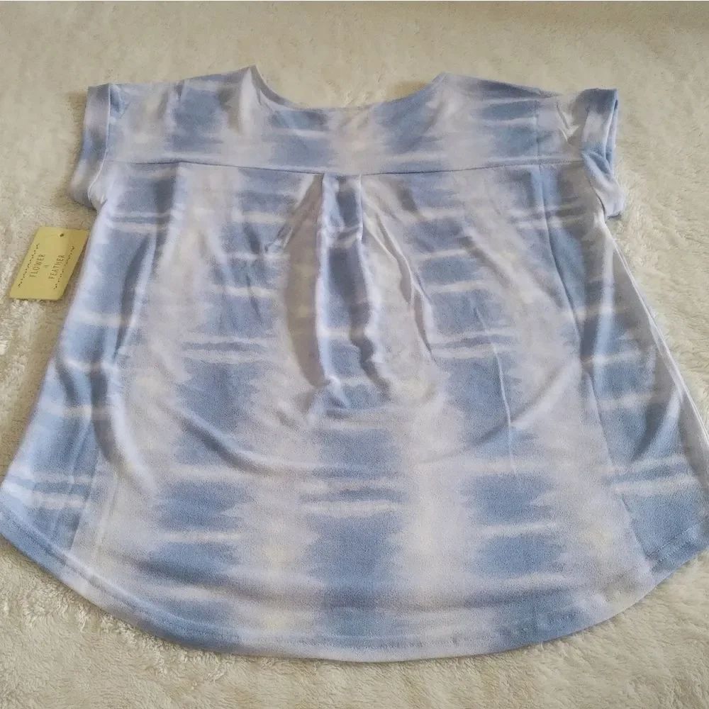 Flower🌻 & Feather🕊️ Tie Dye☮️ Blouse - NWT - Picture 12 of 13